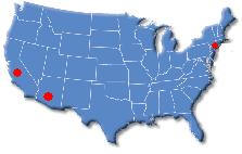 USA Map indicating our locations